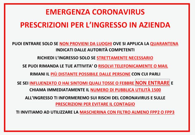 emergenza coronavirus azienda